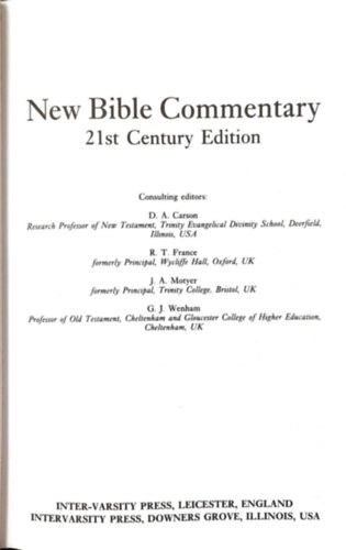 G. J. Wenham - New Bible commentary: 21st century edition