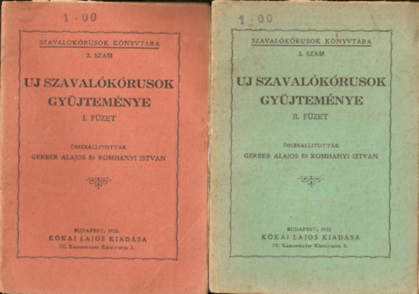 Új szavalókórusok gyűjteménye I-II.