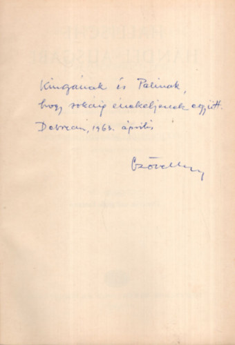 Georg Friedrich Handel - Handel Das Alexander-Fest - Czövek Lajos ( karnagy , zeneszerző beírásával )