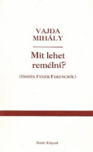 Vajda Mih�ly - Mit lehet rem�lni