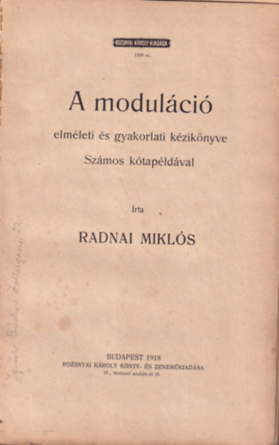 Radnai Mikl�s - A modul�ci� elm�leti �s gyakorlati k�zik�nyve