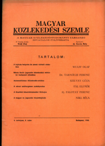 ifj. Gonda Bla - Magyar Kzlekedsi szemle II. vfolyam 8. szm