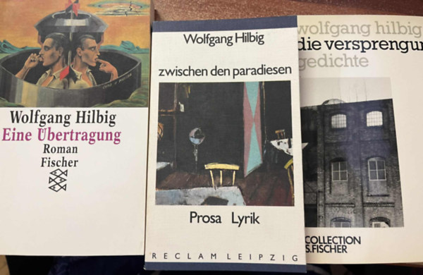 3 db dedikált Wolfgang Hilbig könyv