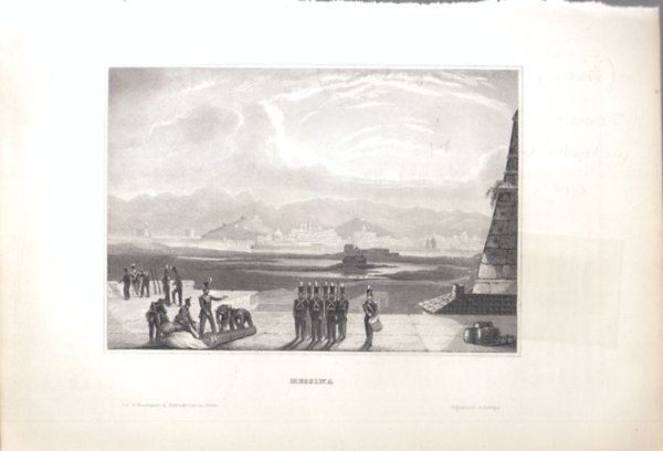 Messina (vros, Olaszorszg, Eurpa) (16x23,5 cm lapmret eredeti aclmetszet, 1856-bl)