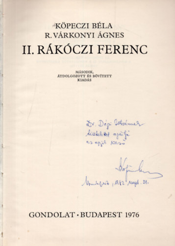 Kpeczi Bla-R. Vrkonyi gnes - II. Rkczi Ferenc