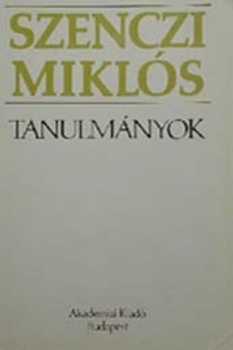Szenczi Mikl�s - Tanulm�nyok