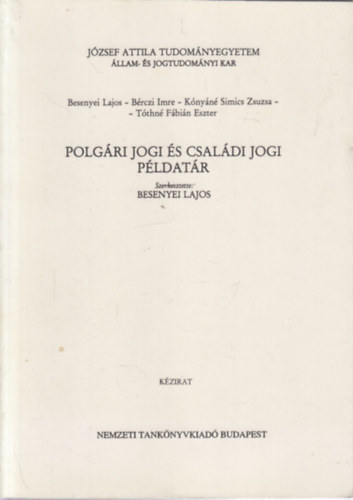 Besenyei Lajos - Polgri jogi s csaldi jog pldatr- Jzsef Attila Tudomnyegyetem  llam- s Jogtudomnyi Kar