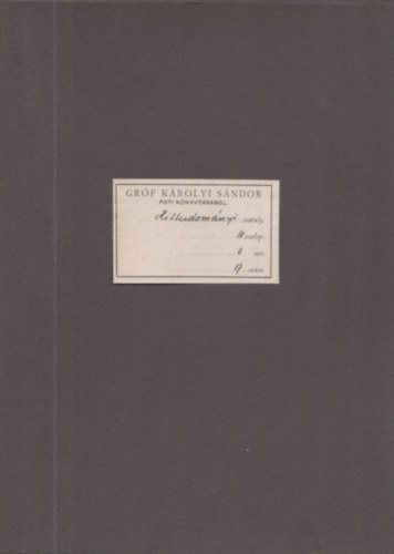 Ex Libris - Grf Krolyi Sndor (1831-1906) (eredeti nyomat)