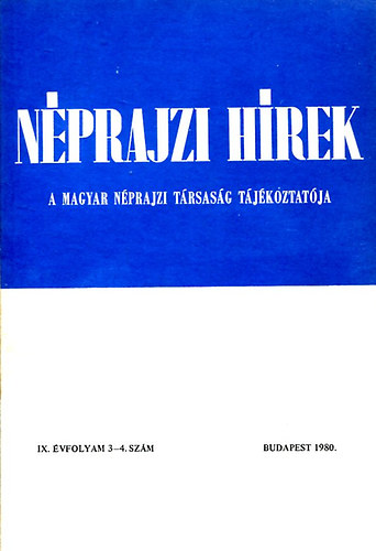 N�prajzi h�rek (1980. IX. �vfolyam 3-4. sz�m)