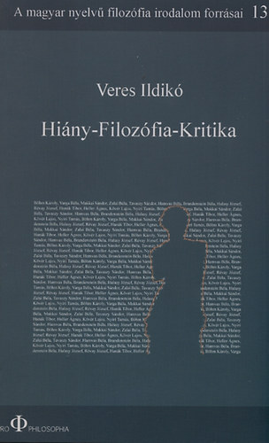 Veres Ildik - Hiny-Filozfia-Kritika