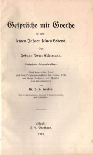 Gespr�chte mit Goethe