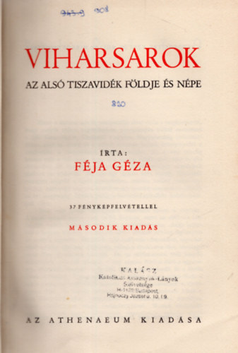 Fja Gza - Viharsarok (Az als Tiszavidk fldje s npe)