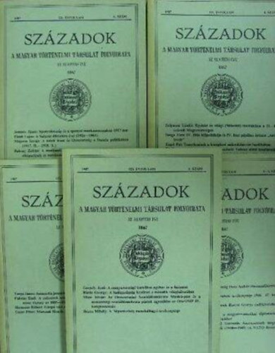 Sz�zadok - 121. �vfolyam - 1987 -1-6. sz�m (5db, teljes �vfolyam)
