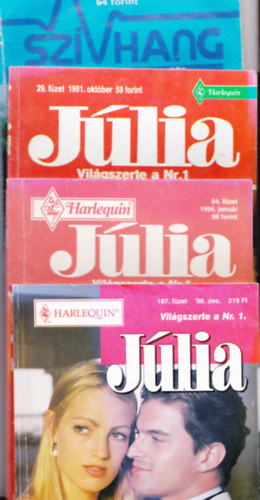 4 db romantikus füzet: Júlia 29. Látszat és valóság + Júlia 94. Szellemkeresők + Júlia 187. Ha megtörik a jég + Szívhang 1. füzet: Szereéemre nincs orvosság