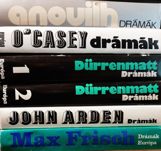Dráma könyvcsomag - 6 db: Anouilh, O'Casey, Dürrenmatt I-II, Arden,Frisch