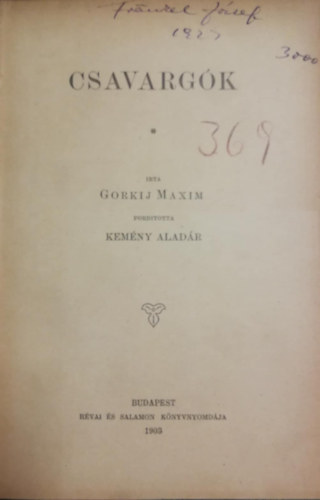 Gorkij Maxim - Csavarg�k