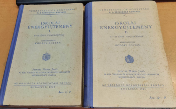 Kod�ly Zolt�n  (szerk) - Iskolai �nekgy�jtem�ny I.-Il.