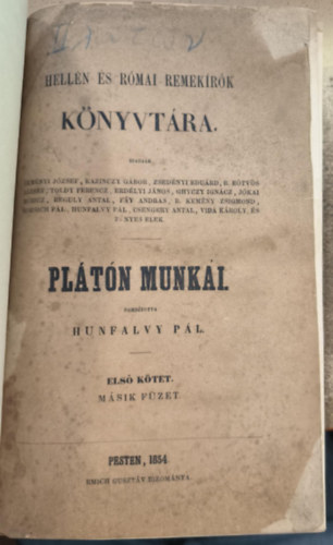 Hunfalvy P�l - Plat�n munk�i I.