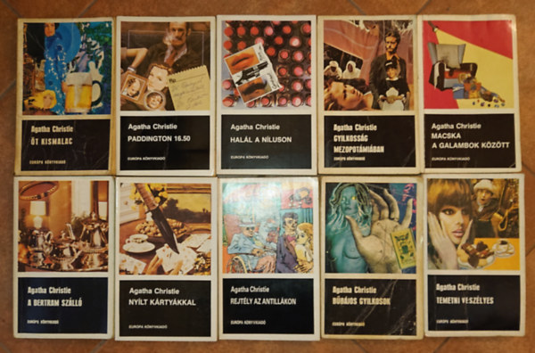 Agatha Christie - 10 krimi Agatha Christie-t�l: Macska a galambok k�z�tt, Gyilkoss�g Mezopot�mi�ban, Hal�l a N�luson, Paddington 16.50, �t kismalac, Rejt�ly az Antill�kon, B�b�jos gyilkosok, Ny�lt k�rty�kkal, A Bertram sz�ll�