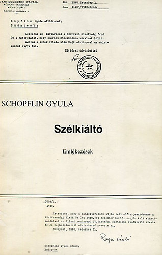 Schpflin Gyula - Szlkilt