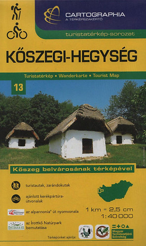 Kszegi-hegysg turistatrkp (Cartographia turistatrkp-sorozat 13.) - Kszeg belvrosnak trkpvel (kerkprtra tvonalakkal is)