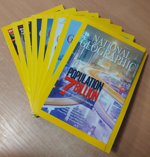 National Geographic - National Geographic 2011. janu�r, febru�r, m�rcius, �prilis, szeptember, okt�ber, november, december (8 db. sz�rv�nysz�m)