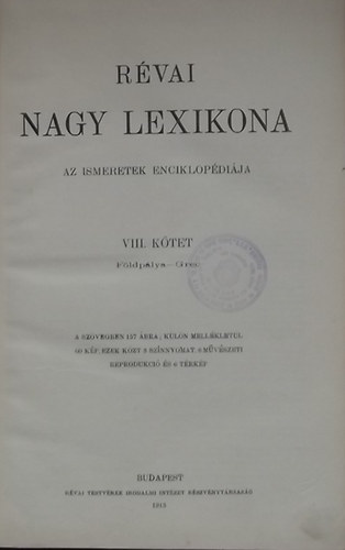 Rvai Nagy Lexikona VIII.