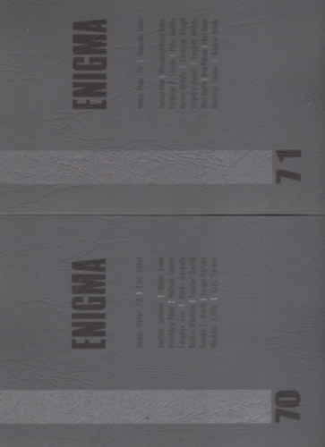 Enigma Művészetelméleti folyóirat 70.-71.