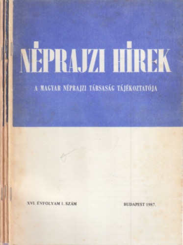 Selmeczi Kovcs Attila - Nprajzi hrek 1987/1-3. (3 db. lapszm)