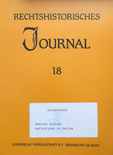 Rechtshistorisches Journal 18 (1999)