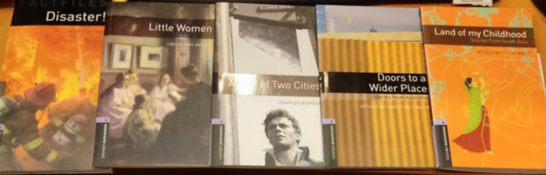 Mary Mcintosh, Christine Lindop, Clare West, Louisa May Alcott Charles Dickens - 5 db Oxford Bookworms 4: A Tale of Two Cities + Disaster! + Doors to a Wider Place + Land of my Childhood + Little Woman