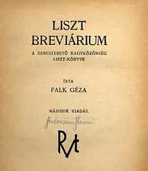 Falk Gza - Liszt brevirium