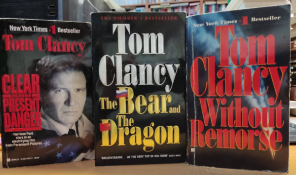 Tom Clancy - 3 db Tom Clancy: Clear and Present Danger; The Bear and the Dragon; Without Remorse