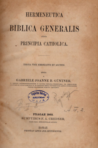 Gabriele Joanne B. Gntner - Hermeneutica Biblica Generalis juxta principia catholica