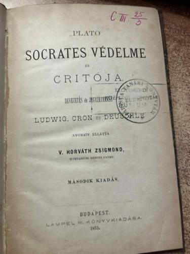 Plat�n - Sz�krat�sz v�d�besz�de-Krit�n