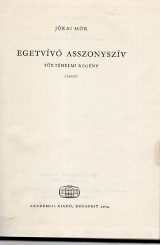 Jkai Mr - Egetvv asszonyszv