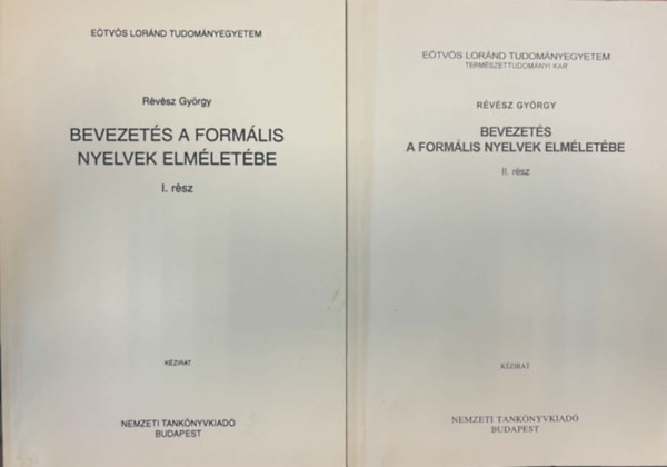 Révész György - Bevezetés a formális nyelvek elméletébe I-II.