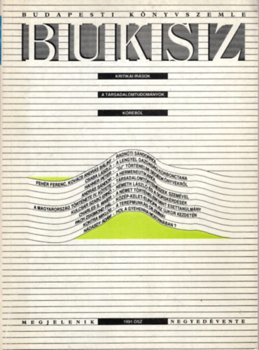 Erős Ferenc, Gyáni Gábor Bence György - BUKSZ- Budapesti Könyvszemle 1991 ősz ( Kritikai írások a társadalomtudományok köréből )