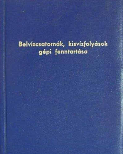 Dr. Horsa Istvn, Vrtes Istvn Paller Gspr - Belvzcsatornk, kisvzfolysok gpi fenntartsa