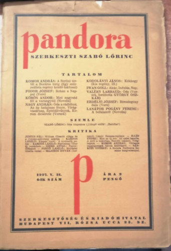 Szabó Lőrinc - Pandora