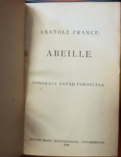 Anatole France - Abeille