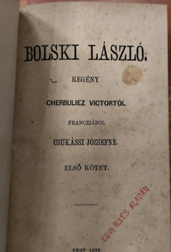 Cherbuliez Victor - Bolski L�szl�