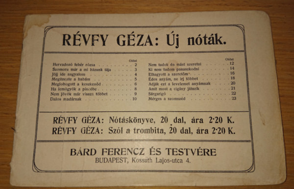 Révfy Géza - Új nóták
