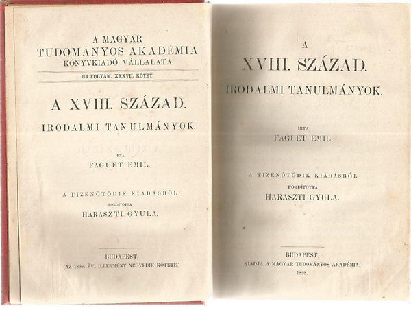 Faguet Emil - A XVIII. sz�zad-Irodalmi tanulm�nyok