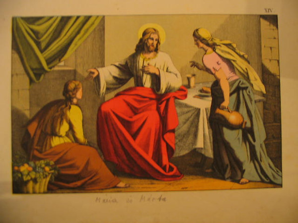 30 Biblische Bilder zum Neuen Testament. 6. kiad�s. (30 db k�zi sz�nez�s�, har�nt form�j� /26x17 cm/, k�ppel) -litogr�fia. )