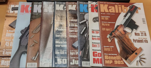Kalmár Zoltán - 9 db Kaliber (Önvédelmi, vadász-, katonai és sportfegyverek szaklapja), szórványszámok (Lapszámok a terméklapon)(Direx Media Kft.)