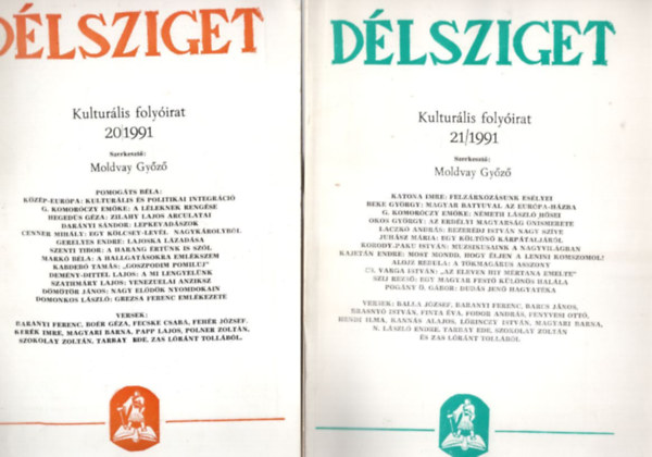 Moldvay Gyz - 2 db Dlsziget - Kulturlis folyirat 20/1991 - 21/1991