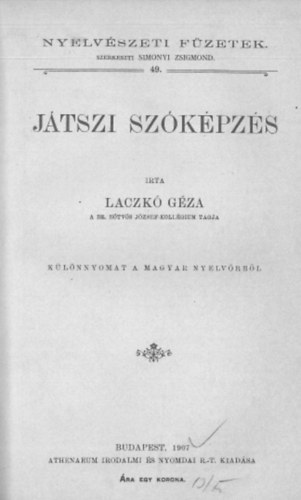 Laczk� G�za - J�tszi sz�k�pz�s