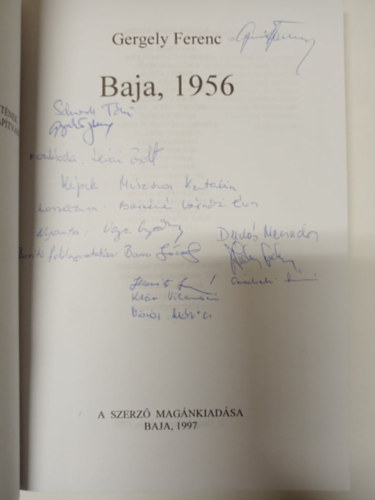 Gergely Ferenc - Baja, 1956 (dedikált)
