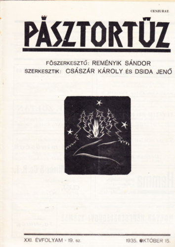Remnyik Sndor  (fszerk.) - Psztortz XXI. vf. 19. szm (1935. oktber 15.)